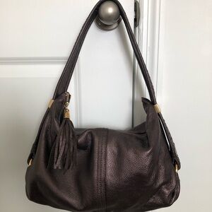 Elliott Luca Elegant Bronze Leather Shoulder Bag